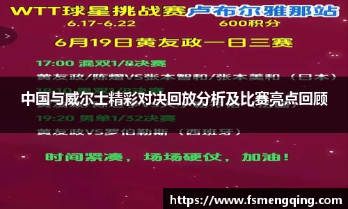 中国与威尔士精彩对决回放分析及比赛亮点回顾